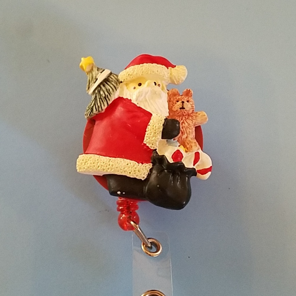 Santa Retractable Name Badge Holder